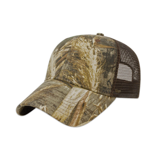 Solid Color Mesh Back Camo Cap