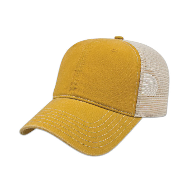 Casquette de camionneur en maille délavée teintée avec pigments lavés