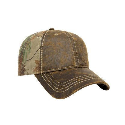 Casquette camouflage en similicuir poly/coton
