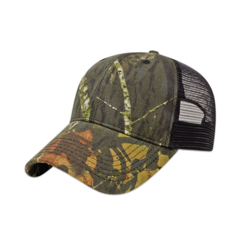 Casquette camouflage à dos en maille de couleur unie