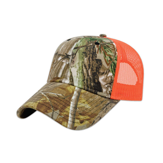 Casquette camouflage à dos en maille de couleur unie